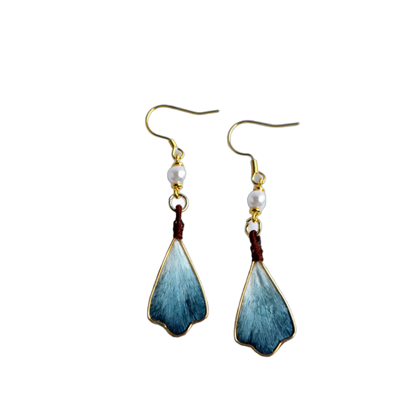 Heritage Silk Flower Ink Earrings