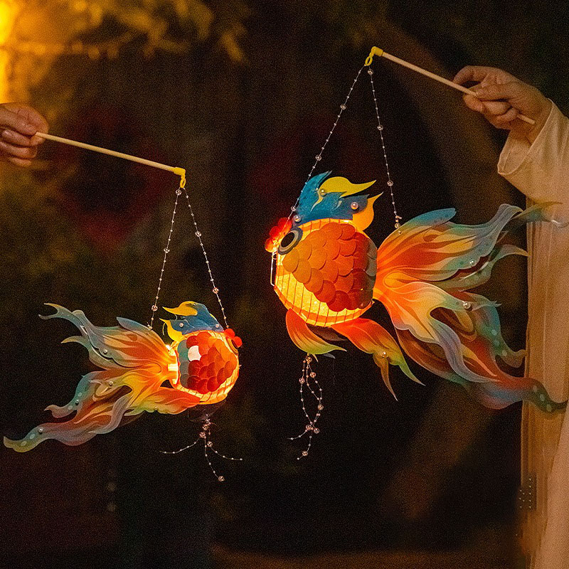 Hand-held koi flower lamp diy material