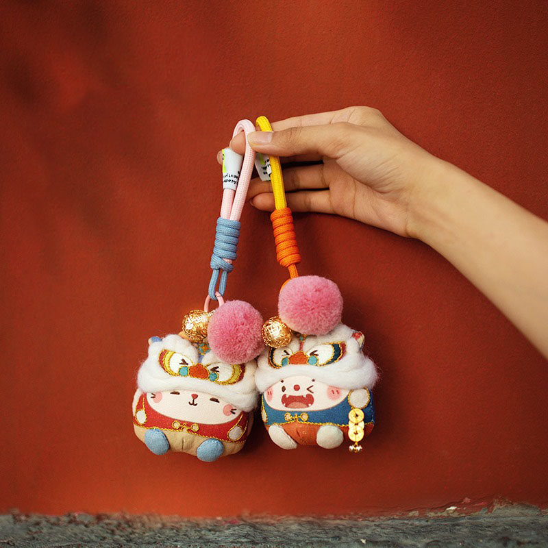 Zodiac lion Dragon rabbit doll embroidery diy material bag