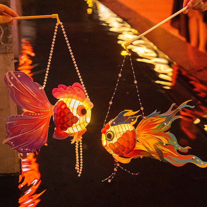 Hand-held koi flower lamp diy material