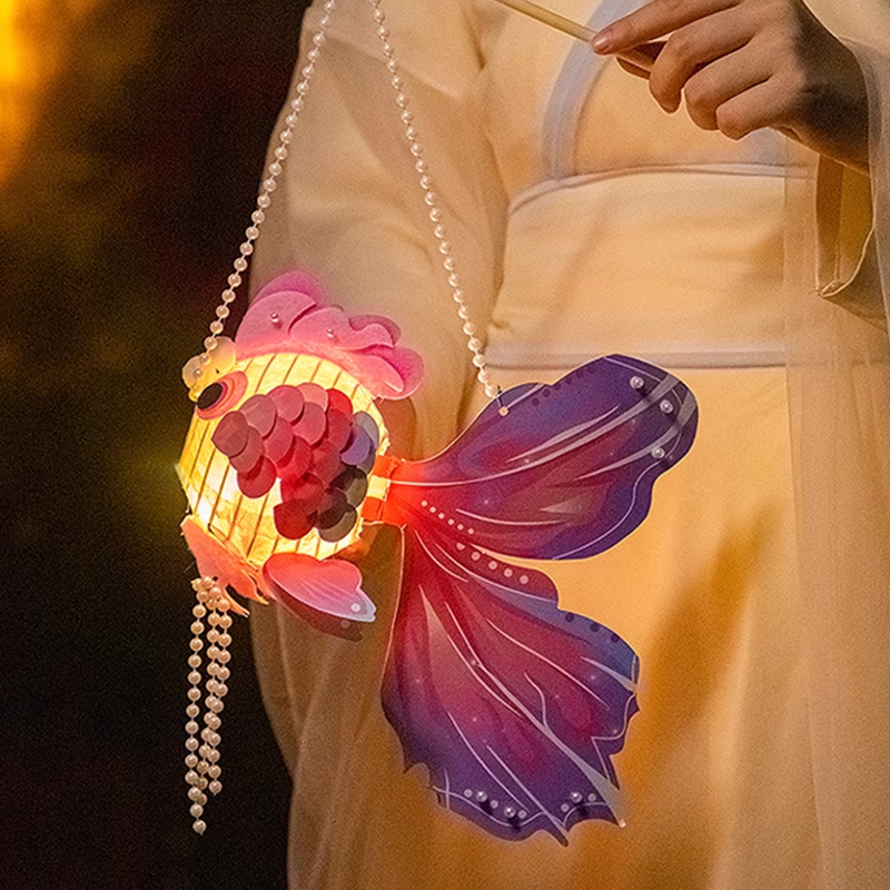 Hand-held koi flower lamp diy material