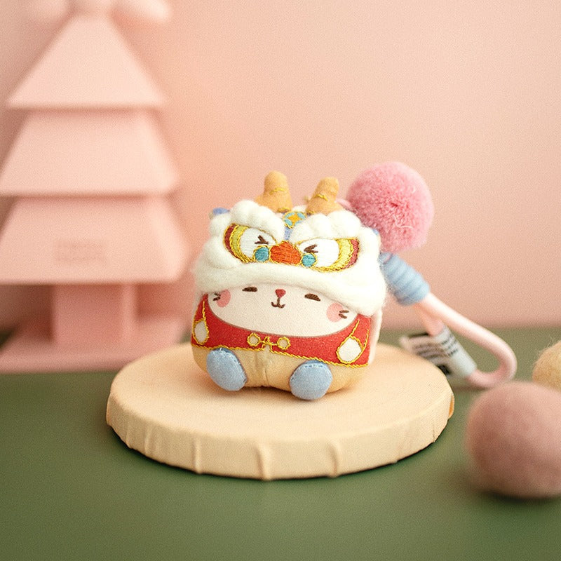 Zodiac lion Dragon rabbit doll embroidery diy material bag
