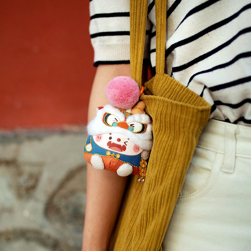 Zodiac lion Dragon rabbit doll embroidery diy material bag